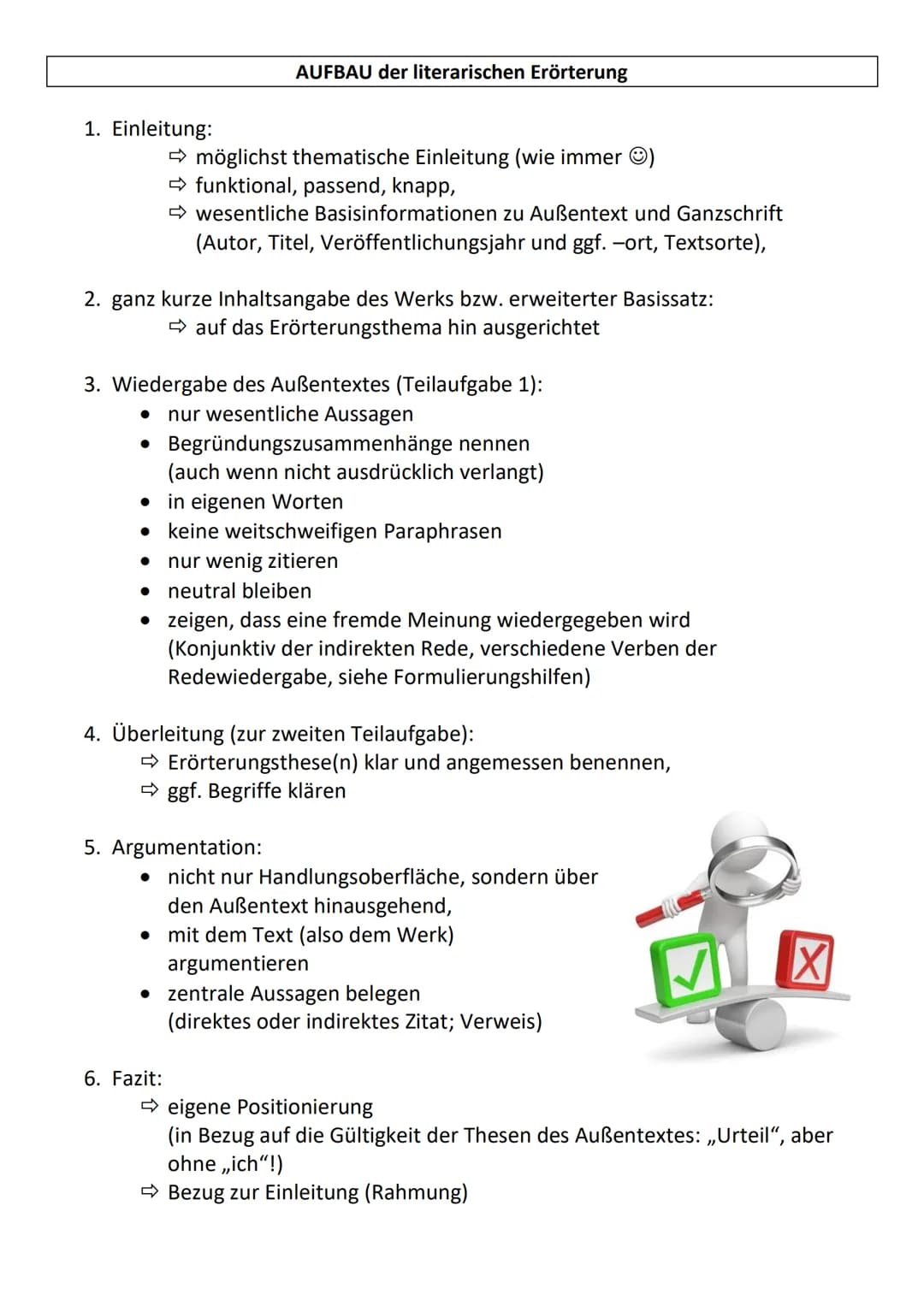 ✓ Voraussetzungen
genaue Kenntnis des Werkes (Aufbau, Inhalt, Figuren, Motive, etc.)
Grundkenntnisse der Gattungstheorie
Kenntnis zentraler 