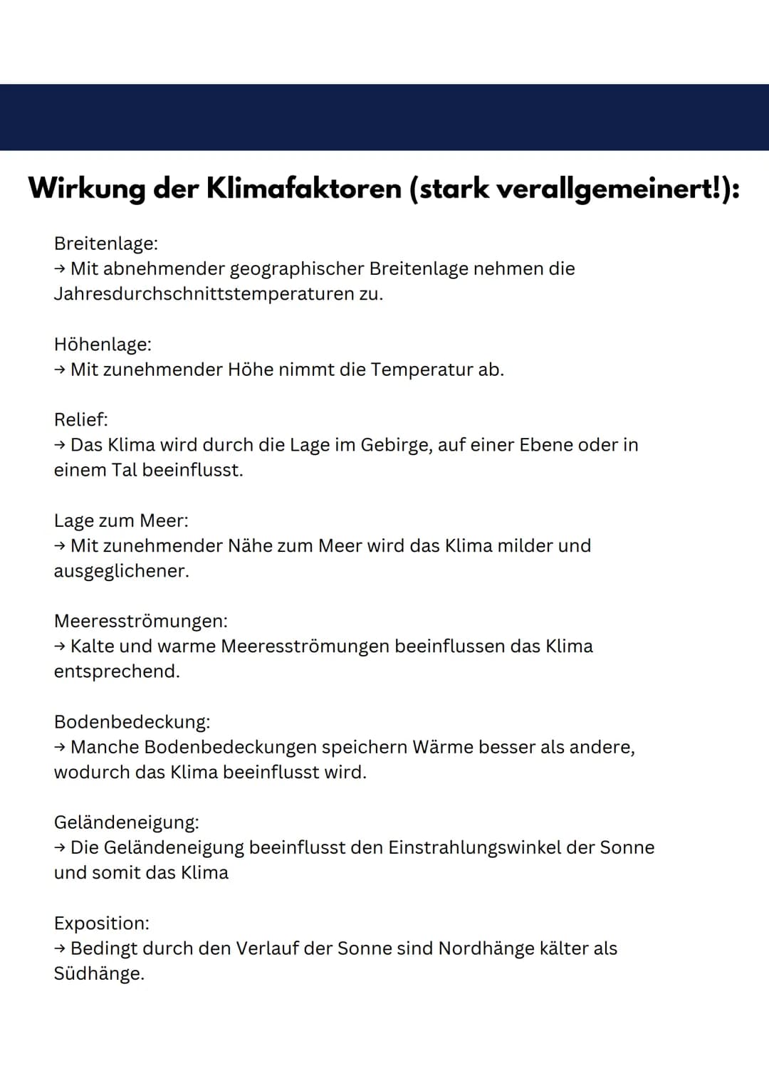 1. Klausur
ERDKUNDE GK
Freitag, 06.10.2023 KLIMATOLOGISCHE GRUNDLAGEN
Wetter:
Unter Wetter wird der augenblickliche Zustand der Atmosphäre ü