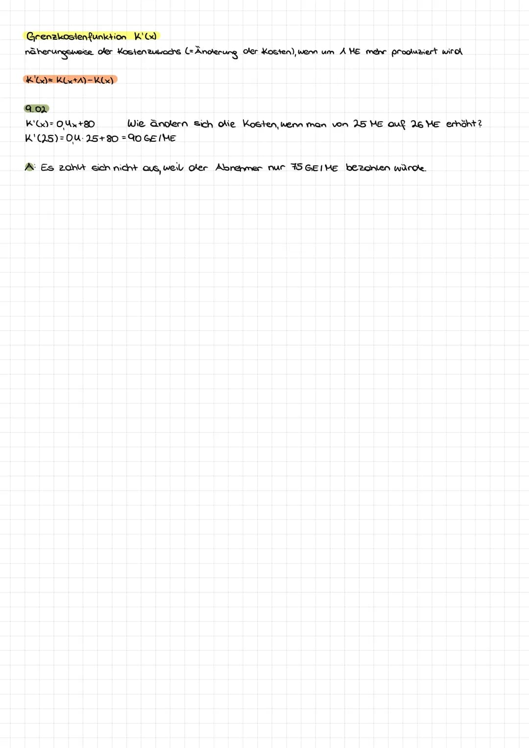 F
F
F
F
ANWENDUNGEN IN DER WIRTSCHAFT
Kostenfunktion K(x)
K(x)= Kv(x) + F-> Fixkosten · streng monoton steigend
bei Produktion von x ME
vari