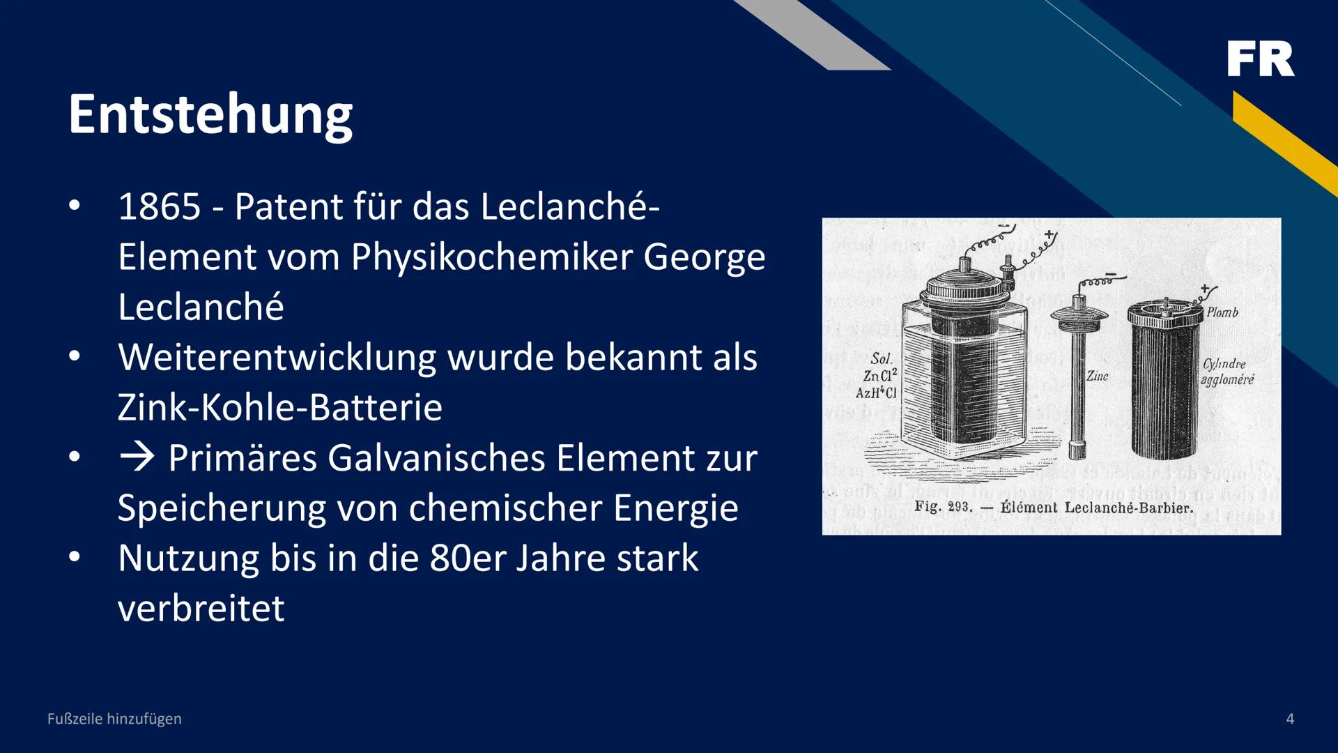 MM LRO 1.5V
LTRA ALKALINE
+
RECHAR
S

Die Zink-Kohle-Batterie
Simon Cumme, BGB20 Definition

Eine Batterie ist ein Speicher für elektrische
