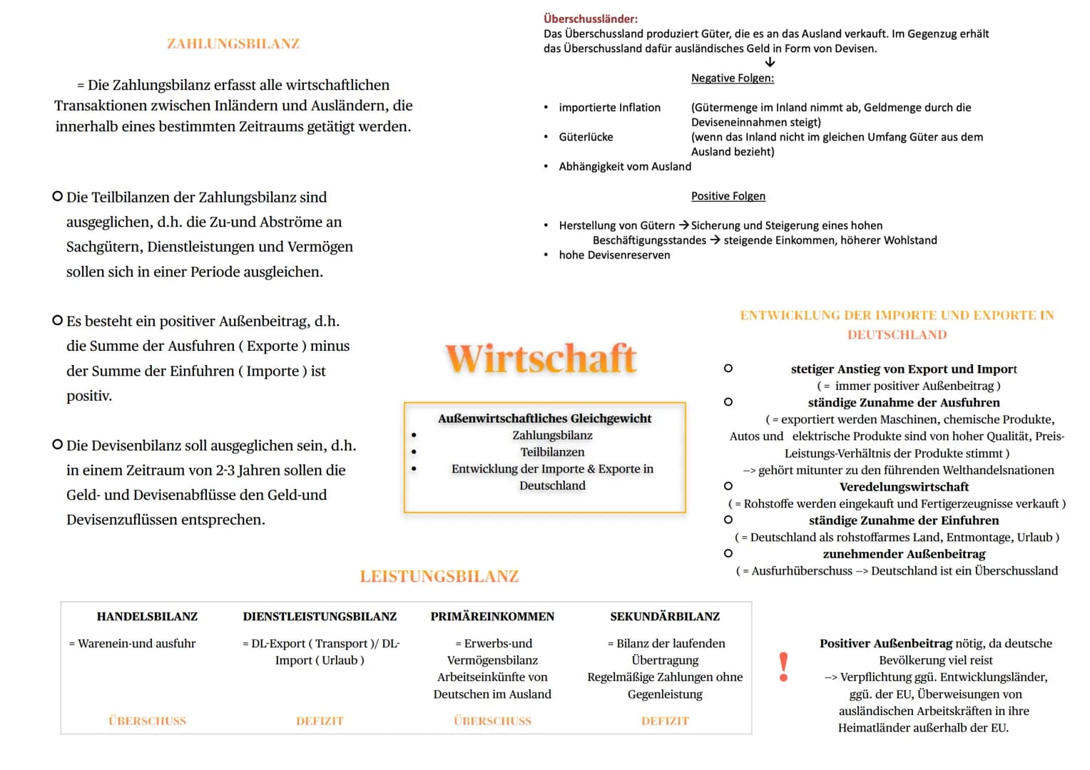 ZAHLUNGSBILANZ
= Die Zahlungsbilanz erfasst alle wirtschaftlichen
Transaktionen zwischen Inländern und Ausländern, die
innerhalb eines besti