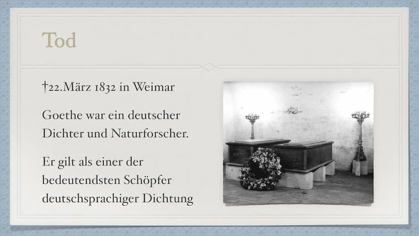 Johann Wolfgang
von Goethe
1749-1832 Kindheit und Jugend
Familie
*28. August 1749 in Frankfurt am Main
→ Eine jüngere Schwester Cornelia (di