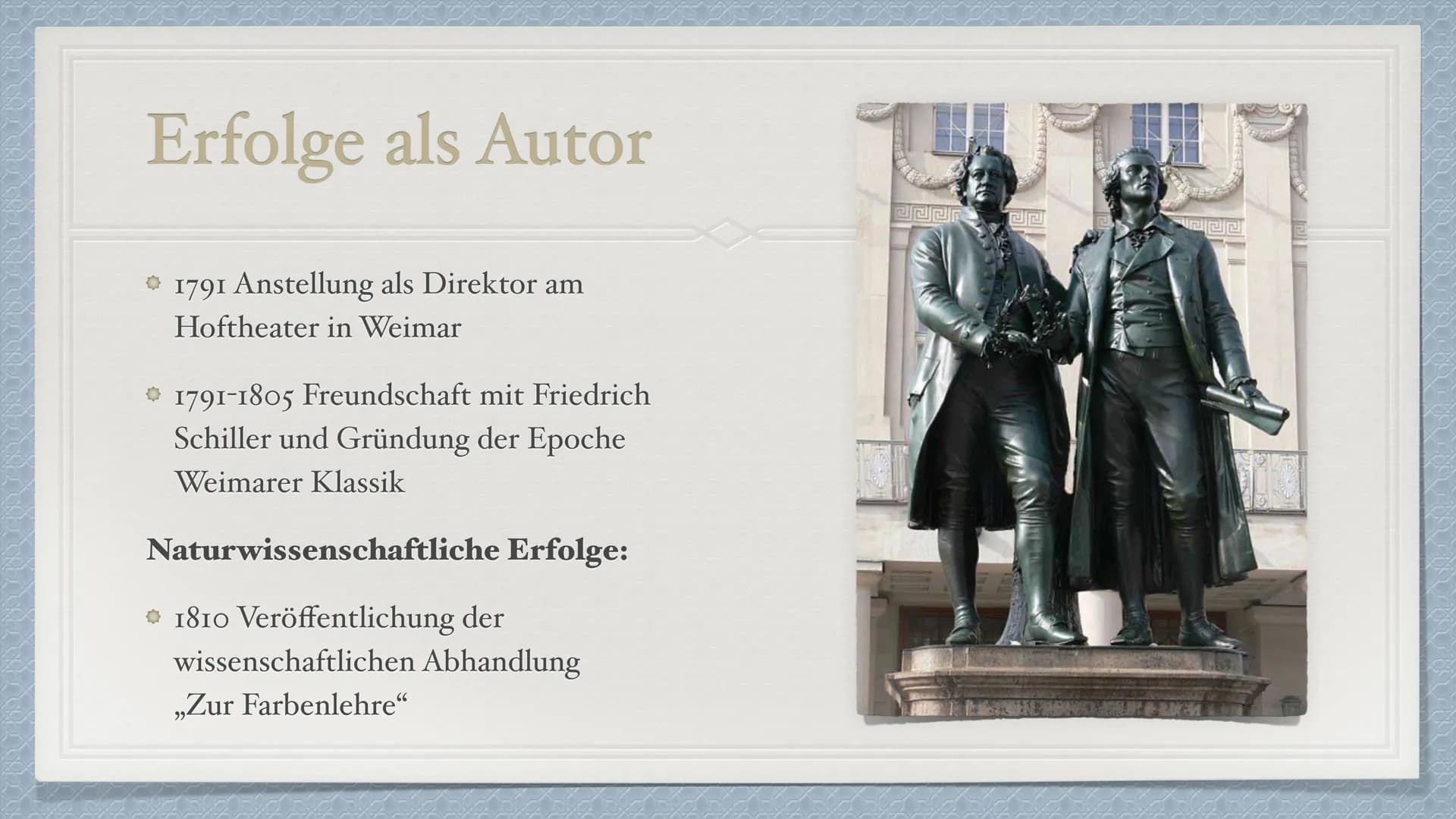Johann Wolfgang
von Goethe
1749-1832 Kindheit und Jugend
Familie
*28. August 1749 in Frankfurt am Main
→ Eine jüngere Schwester Cornelia (di