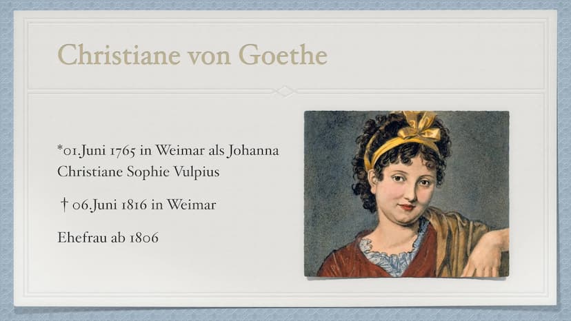 Johann Wolfgang
von Goethe
1749-1832 Kindheit und Jugend
Familie
*28. August 1749 in Frankfurt am Main
→ Eine jüngere Schwester Cornelia (di