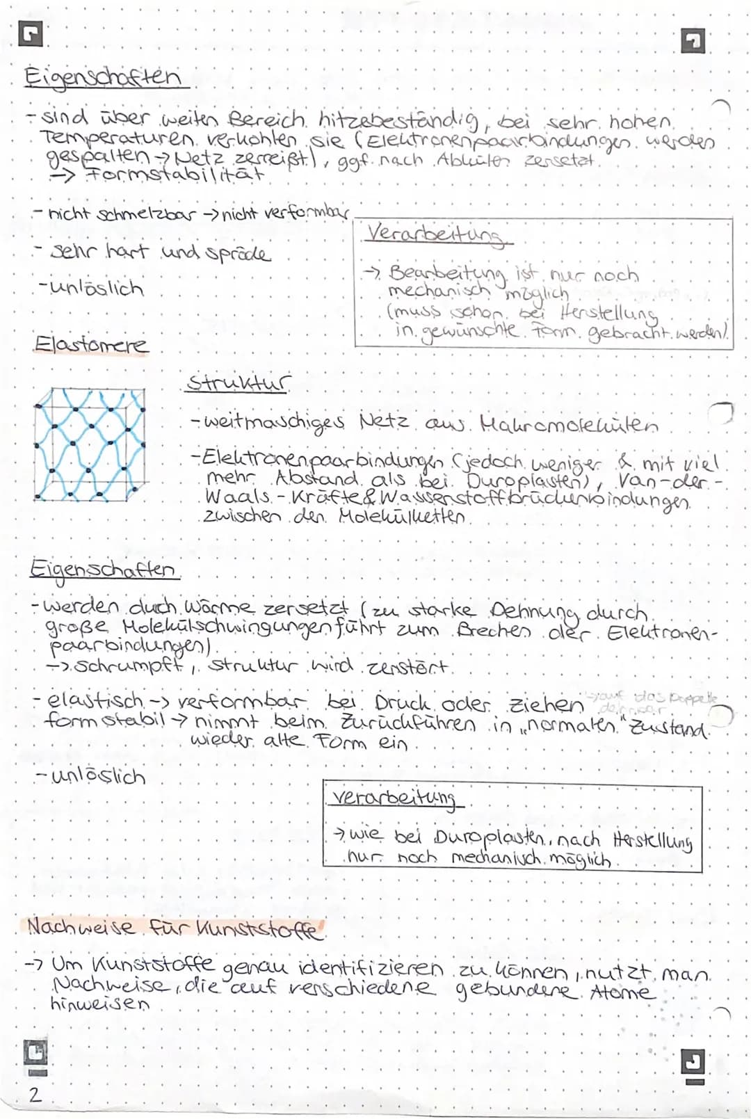 KUNSTSTOFFE
Kunststoffe -> rein synthetische oder aus Naturistoffer
gewonnene Polymere /Makromolekule
-> riesige. Molehvilketten/-netze.
-> 