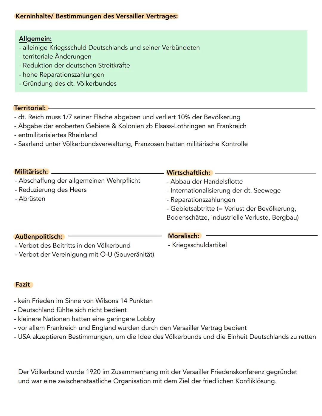 # Lernzettel Geschichte

1. Versailler Vertrag
Datum: 28.06.1919
Ort: Versailles, Frankreich
Ereignis: Unterzeichnung des Friedensvertrages 
