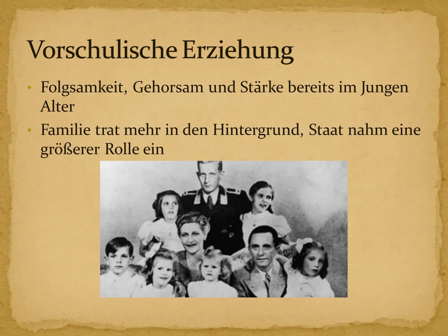 5
Erziehung im Nationalsozialismus Inhaltsverzeichnis
1. Kurzbiographie Adolf Hitler
2. Hitlers Erziehungsgrundsätze und -ziele
3. Vorschuli