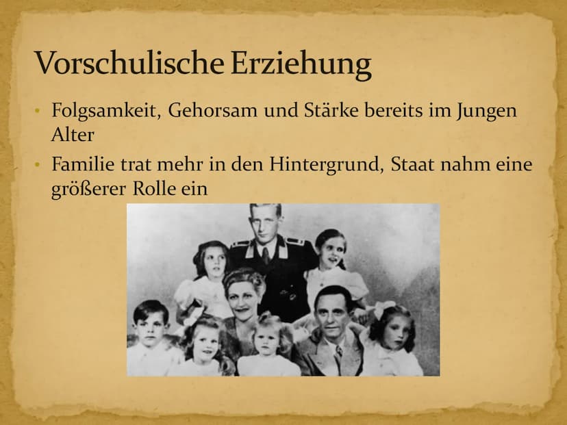 5
Erziehung im Nationalsozialismus Inhaltsverzeichnis
1. Kurzbiographie Adolf Hitler
2. Hitlers Erziehungsgrundsätze und -ziele
3. Vorschuli