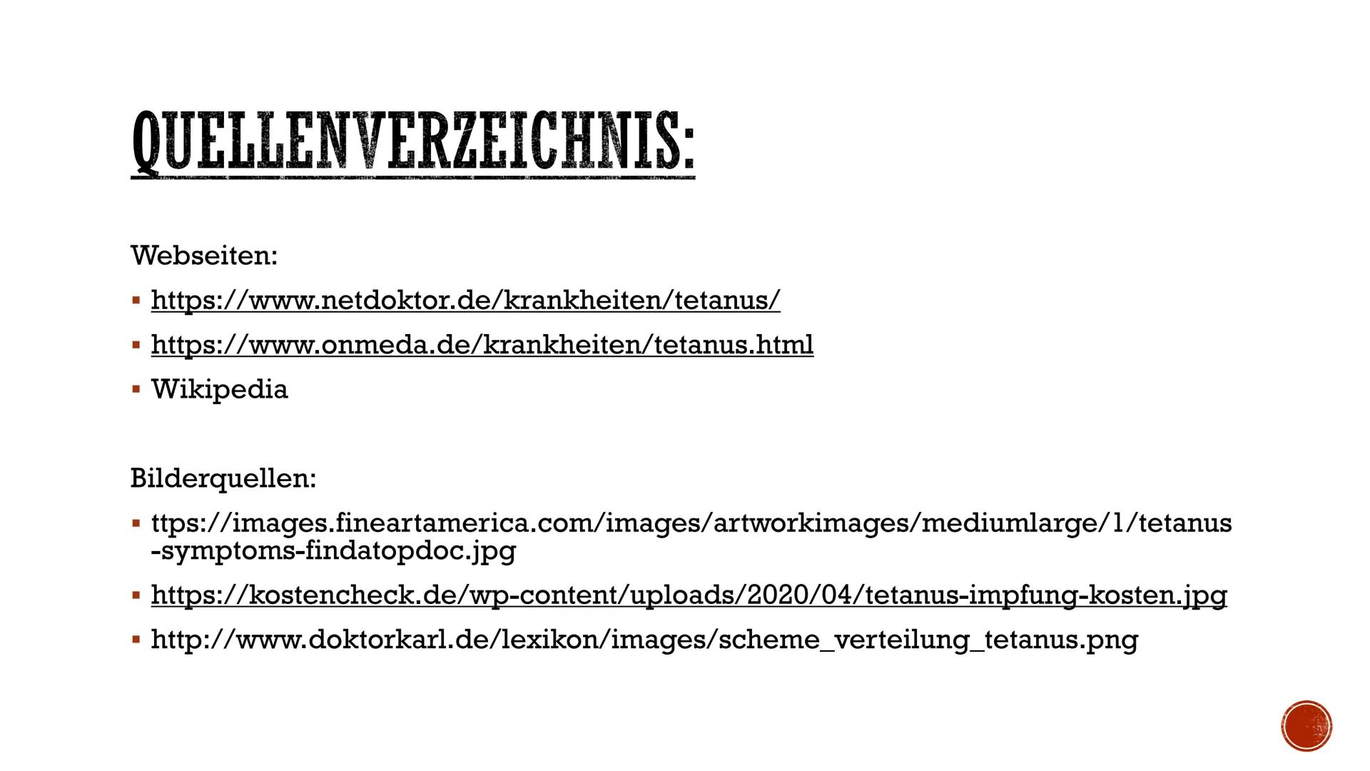 # TETANUS

-PRÄSENTATION- # INHALTSVERZEICHNIS:

- Was ist Tetanus?
- Wie kann man sich mit Tetanus infizieren?
- Die Tetanus Bakterien
- Wa
