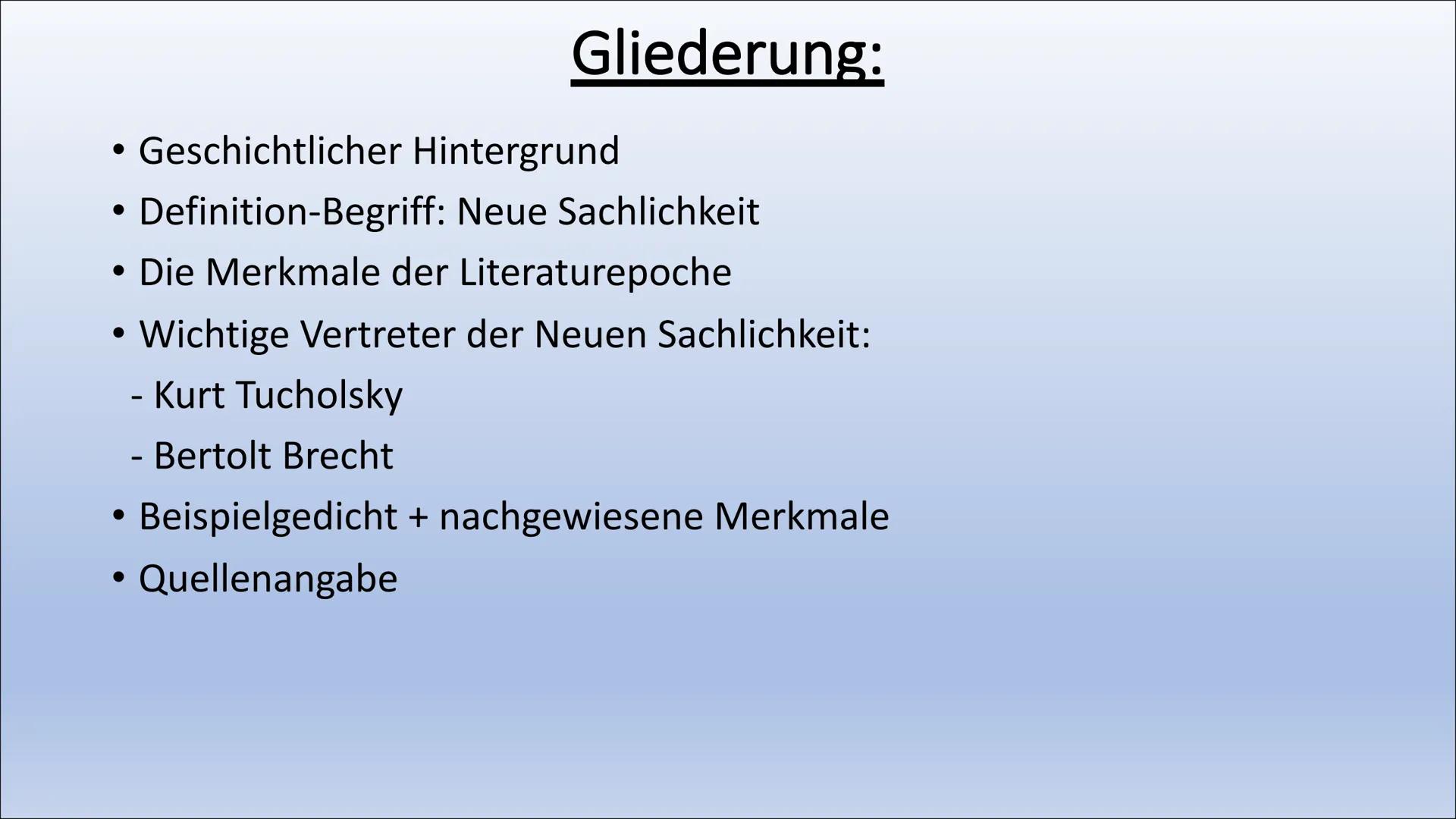 Literatur der Weimarer Republik
(1918-1933)
Die neue Sachlichkeit

Präsentation von Celina-Joelle # Gliederung:

*   Geschichtlicher Hinterg