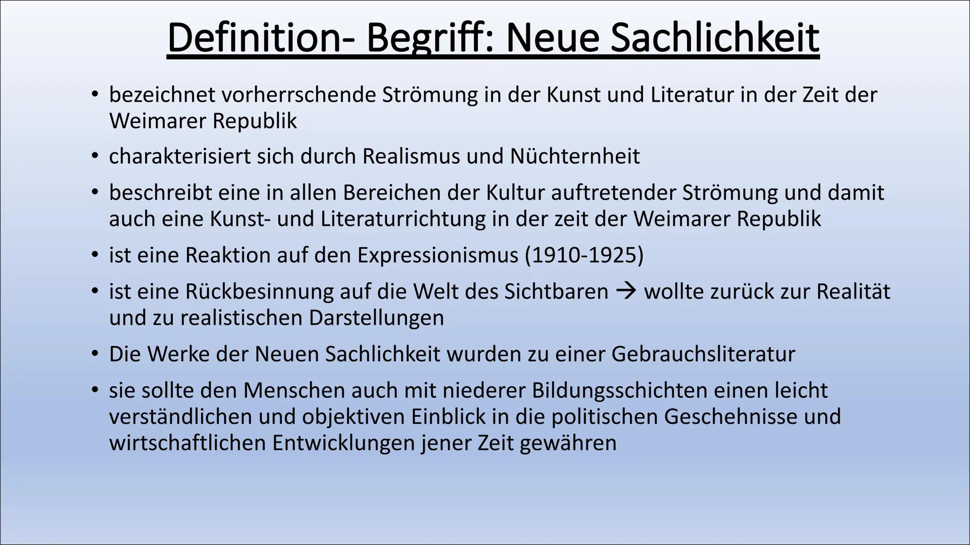 Literatur der Weimarer Republik
(1918-1933)
Die neue Sachlichkeit

Präsentation von Celina-Joelle # Gliederung:

*   Geschichtlicher Hinterg