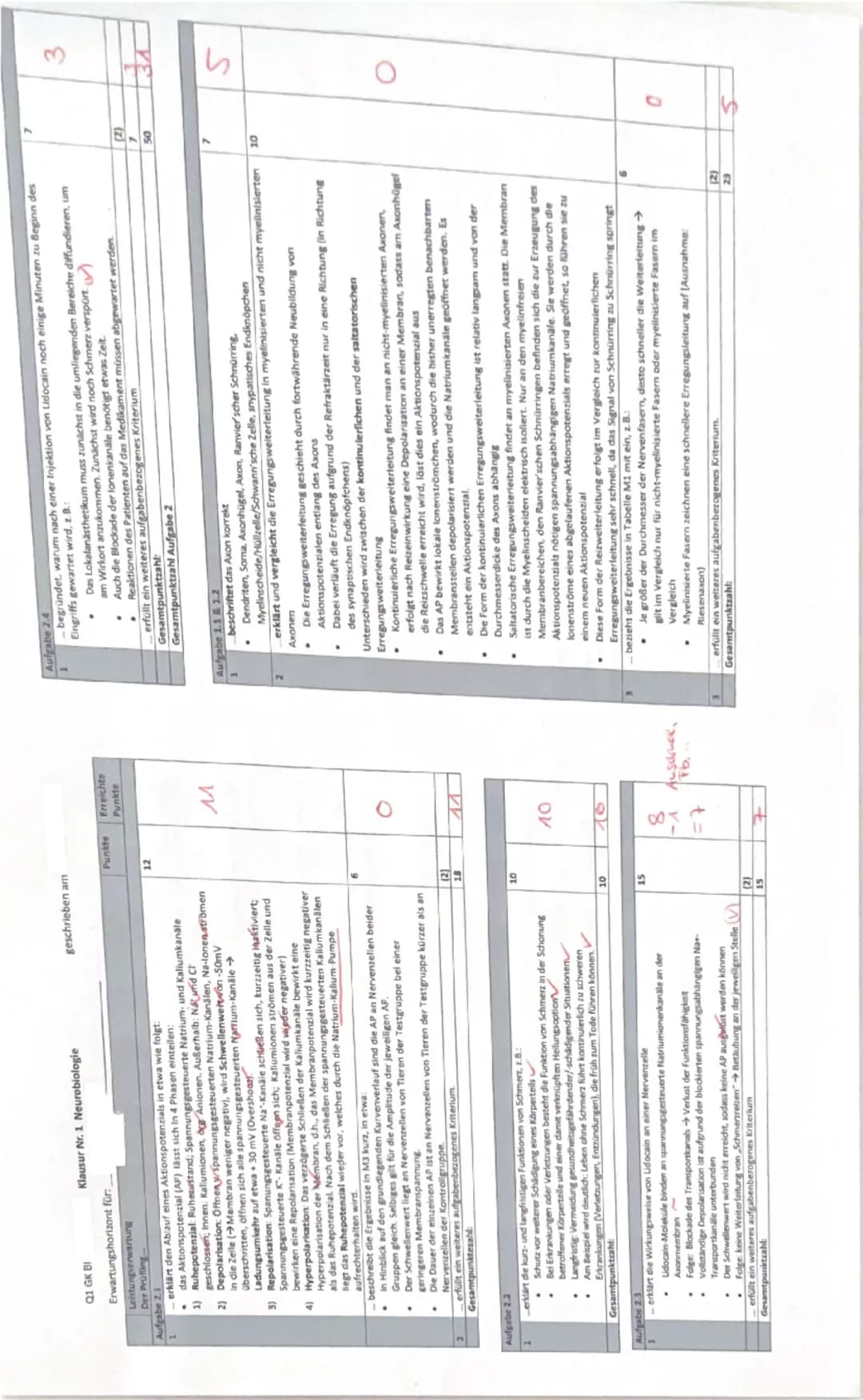 BI Q1 GK1
Biologie Klausur Nr. 1
Name:
Datum:
Hinweise zur Klausur:
135 Minuten Bearbeitungszeit
- Schreiben Sie auf Klausurbögen und lassen