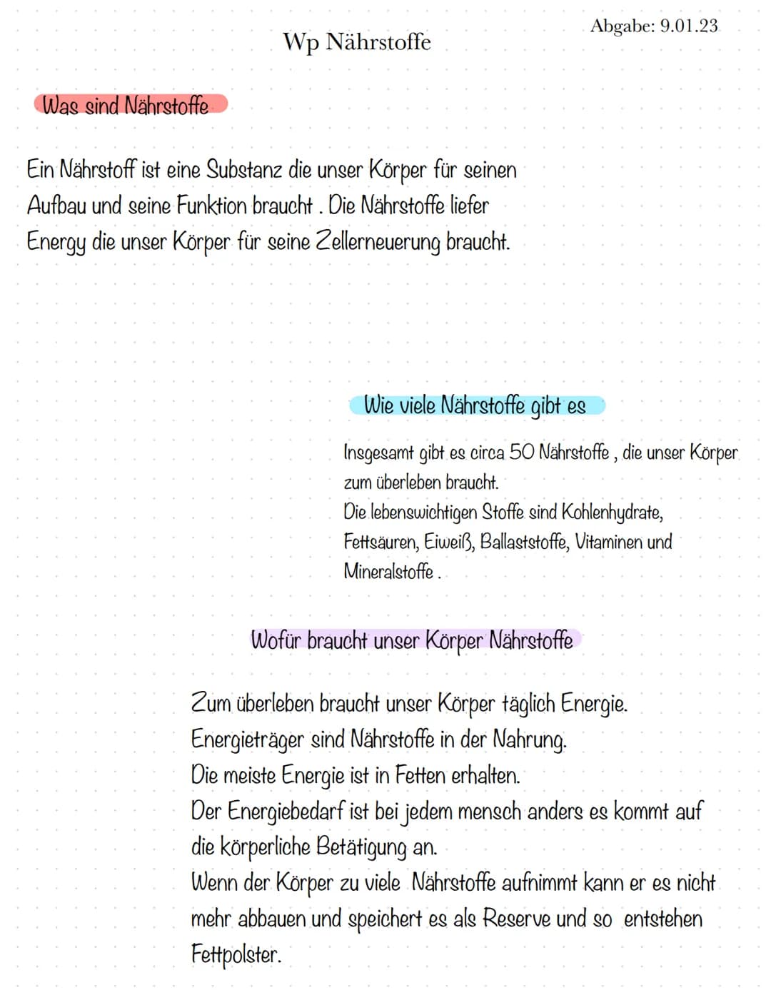 Was sind Nährstoffe.
Wp Nährstoffe
Ein Nährstoff ist eine Substanz die unser Körper für seinen
Aufbau und seine Funktion braucht. Die Nährst