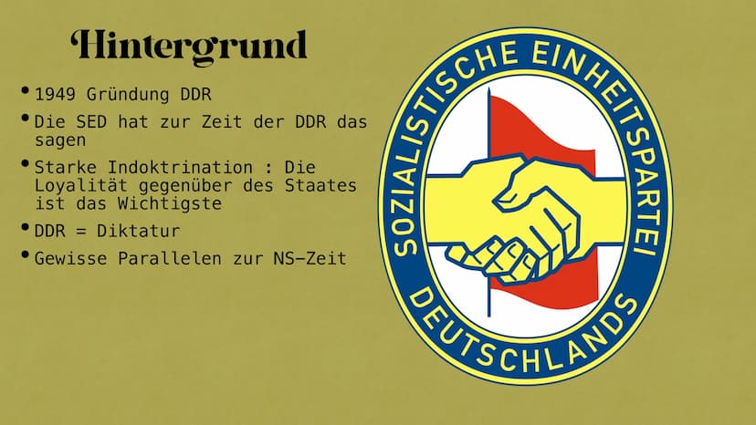Jugend in der DDR
Fabienne & Louisa Hintergrund
Bildung
Die FDJ
Inhalt
Freizeitgestaltung
Jugendgruppen
Bewegungen und Proteste gegen den St