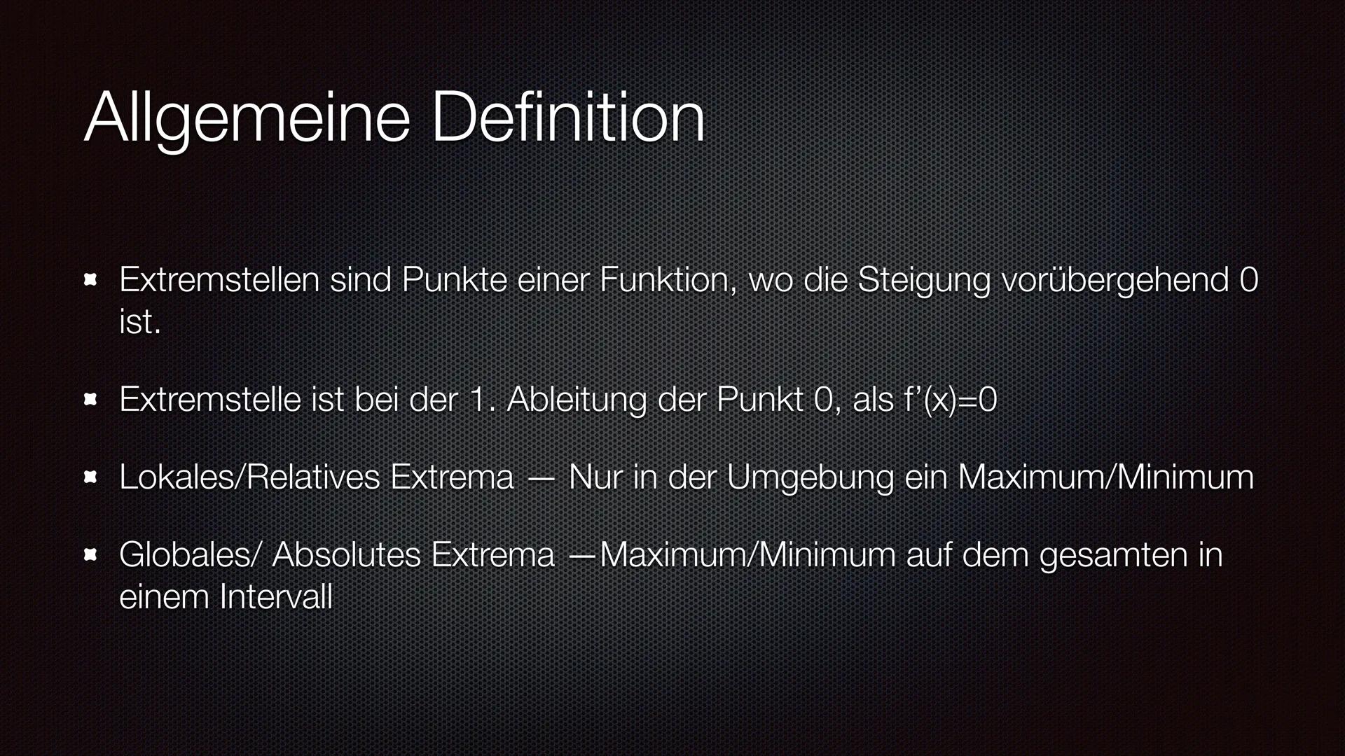-4
4
Hoch- und Tiefpunkte von Polynomfunktionen
Eine Präsentation von Viviana Leege am 26.11.2021 im Fach
Mathematik Inhaltsangabe
* Allgeme