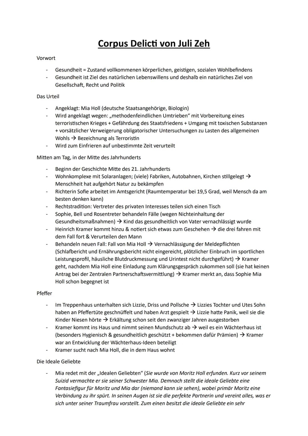 Vorwort
Das Urteil
Corpus Delicti von Juli Zeh
Gesundheit Zustand vollkommenen körperlichen, geistigen, sozialen Wohlbefindens
Gesundheit is