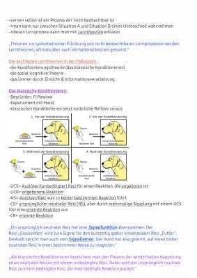Know klassische Konditionierung/ Lerntheorien - mit Bezug auf Erziehung  thumbnail