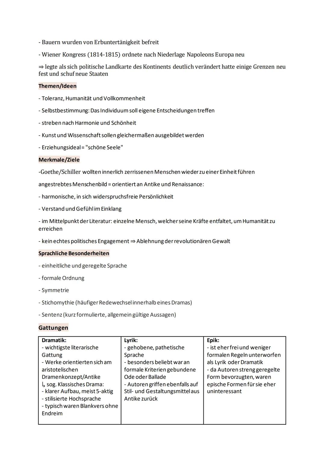 # Weimarer Klassik

Definition

- Epoche lässt sich in zwei Zeitabschnitte einteilen:
- 1786-1832
- beginnt nach Goethes erster Italienreise