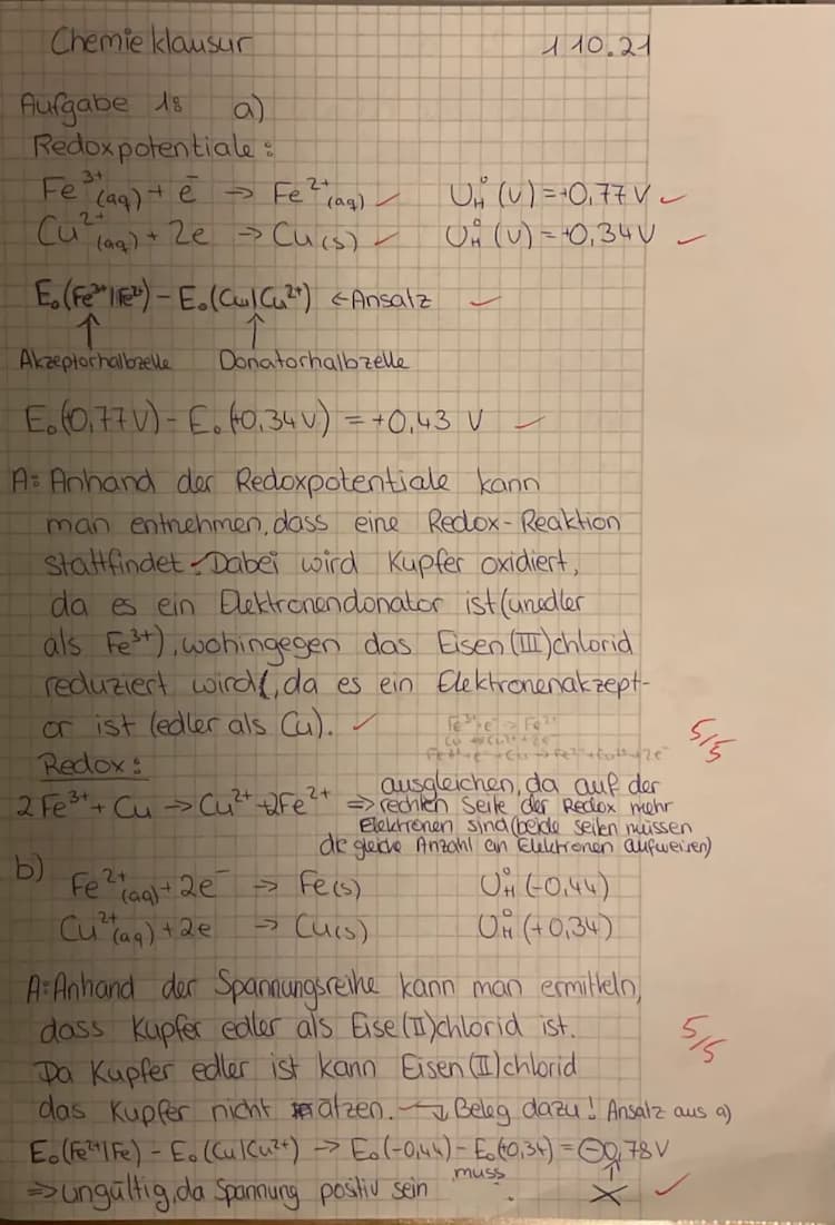 Know Elektrochemie Klausur Q1 (15 Punkte) thumbnail