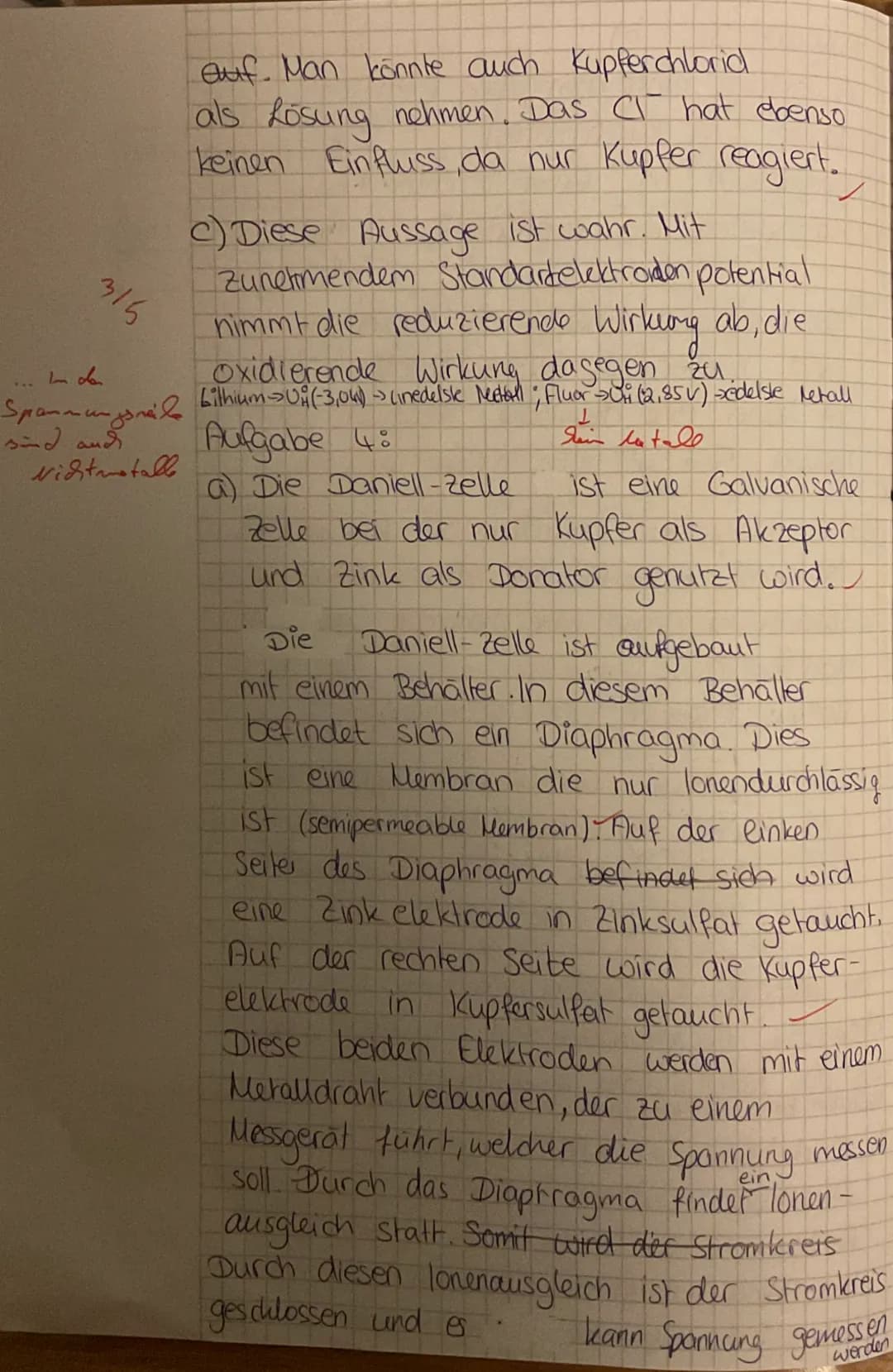 Chemie klausur
Aufgabe 18 a)
Redox potentiale :
3+
Fe (aq) + e → Fe ² (aq)
2+
Cu
(aq) + 2e → Cu (s)
E. (Fe²1²) - E. (Cul Cu²+) & Ansalz
↑
Î
