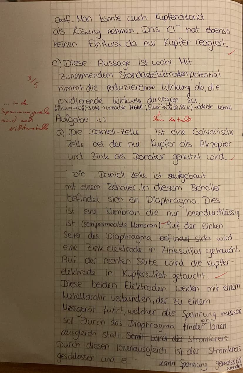 Chemie klausur
Aufgabe 18 a)
Redox potentiale :
3+
Fe (aq) + e → Fe ² (aq)
2+
Cu
(aq) + 2e → Cu (s)
E. (Fe²1²) - E. (Cul Cu²+) & Ansalz
↑
Î
