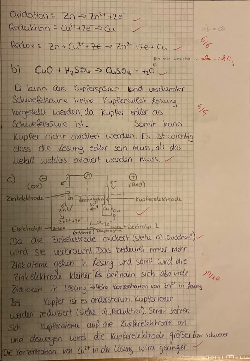 Chemie klausur
Aufgabe 18 a)
Redox potentiale :
3+
Fe (aq) + e → Fe ² (aq)
2+
Cu
(aq) + 2e → Cu (s)
E. (Fe²1²) - E. (Cul Cu²+) & Ansalz
↑
Î

