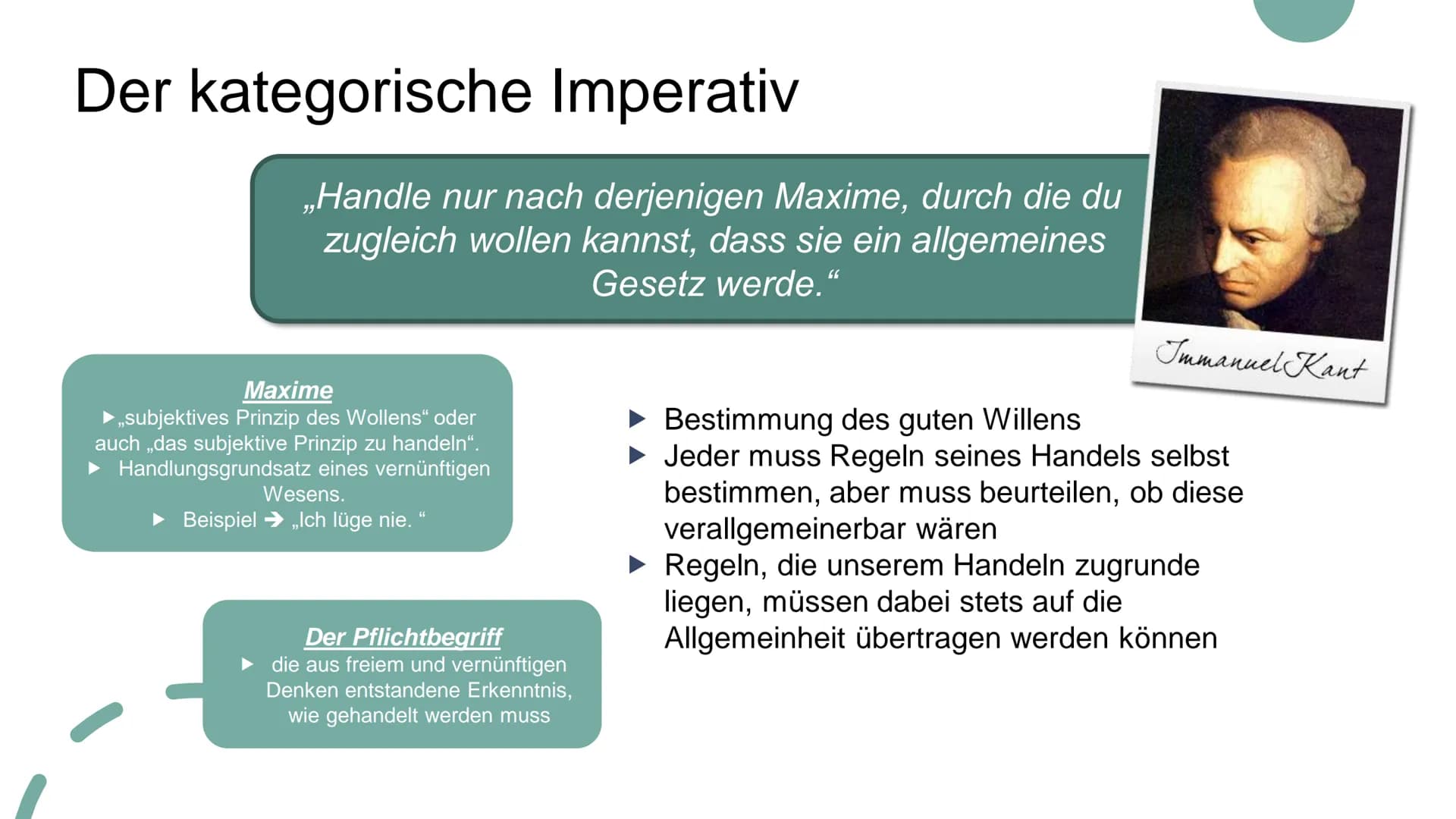 Deontologische
Ethik
Nach Immanuel Kant Deontologische Ethik
Die Theorien der deontologischen Ethik (griech. Séov, déon, „das Erforderliche,