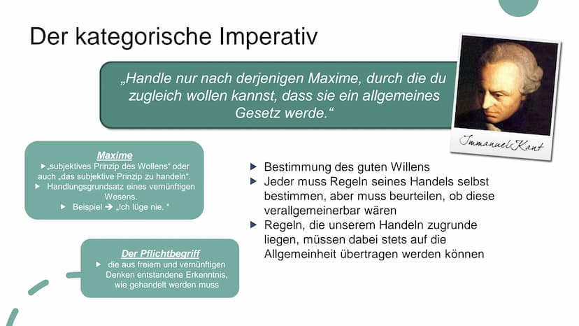 Deontologische
Ethik
Nach Immanuel Kant Deontologische Ethik
Die Theorien der deontologischen Ethik (griech. Séov, déon, „das Erforderliche,