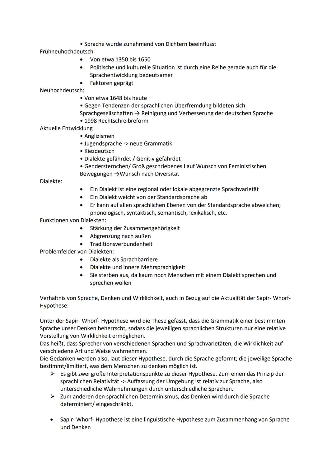 Deutsch Abitur 2023 Lernzettel
Leistungskurs
Inhaltsfeld Sprache
Spracherwerbsmodelle und
-theorien
Sprachgeschichtlicher Wandel
Sprachvarie