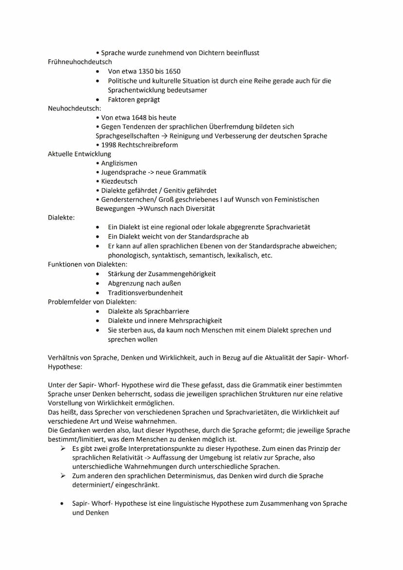 Deutsch Abitur 2023 Lernzettel
Leistungskurs
Inhaltsfeld Sprache
Spracherwerbsmodelle und
-theorien
Sprachgeschichtlicher Wandel
Sprachvarie
