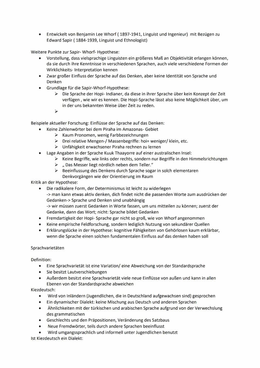 Deutsch Abitur 2023 Lernzettel
Leistungskurs
Inhaltsfeld Sprache
Spracherwerbsmodelle und
-theorien
Sprachgeschichtlicher Wandel
Sprachvarie