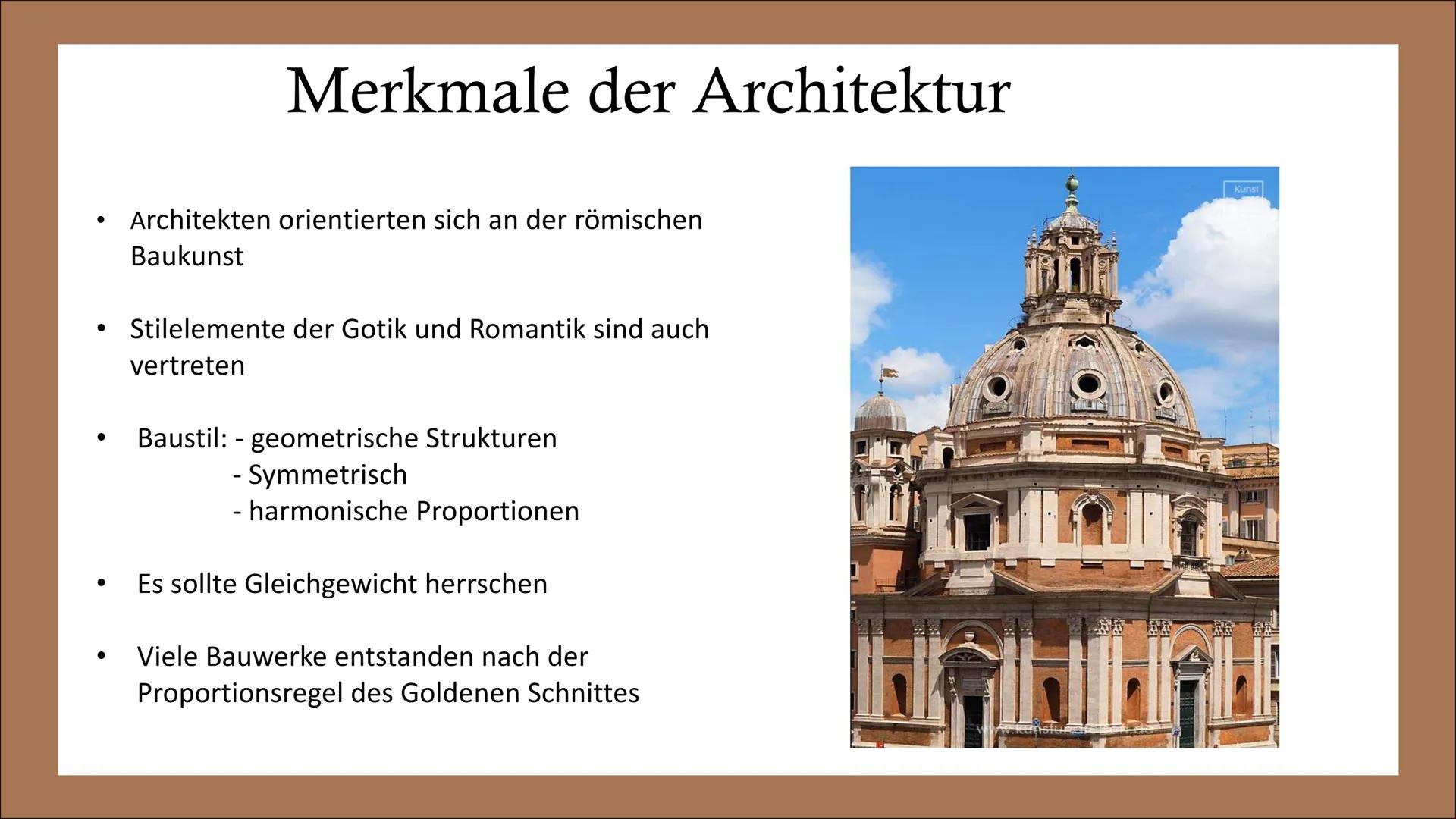 COROXXO
HOH
TOL
inna
ARCHITEKTUR
DER RENAISSANCE GLIEDERUNG
-
Die Architektur der Renaissance
Allgemeine Informationen zur Architektur
Merkm