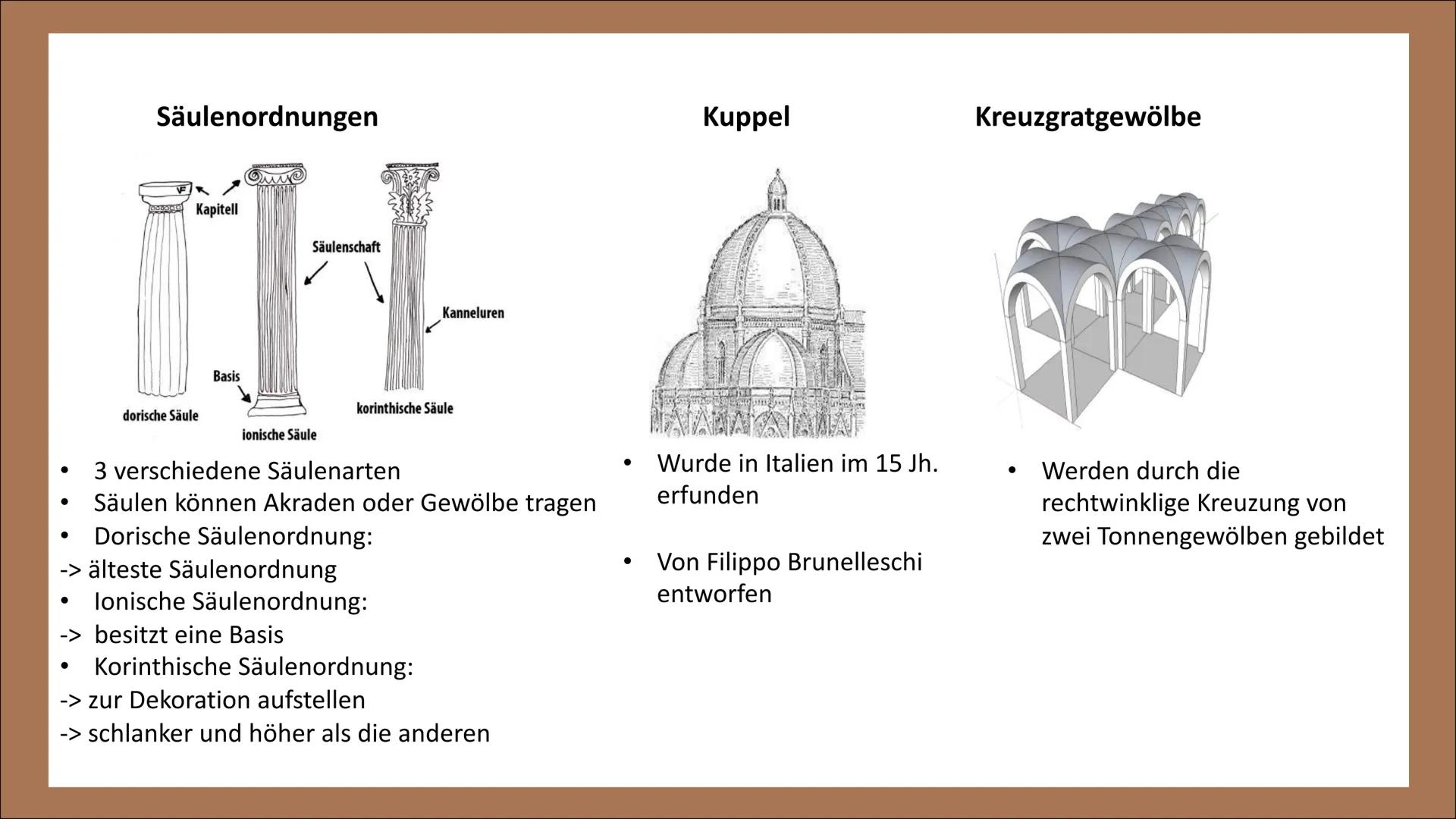 COROXXO
HOH
TOL
inna
ARCHITEKTUR
DER RENAISSANCE GLIEDERUNG
-
Die Architektur der Renaissance
Allgemeine Informationen zur Architektur
Merkm