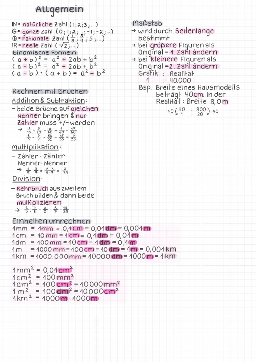  Allgemein
IN = natürliche Zahl (1;2;3;..).
G= ganze Zahl (0; 1; 2;;-1; -2 ; ...)
Q=rationale Zahl (;;5;...)
IR=reelle Zahl (√2;...)
binomis