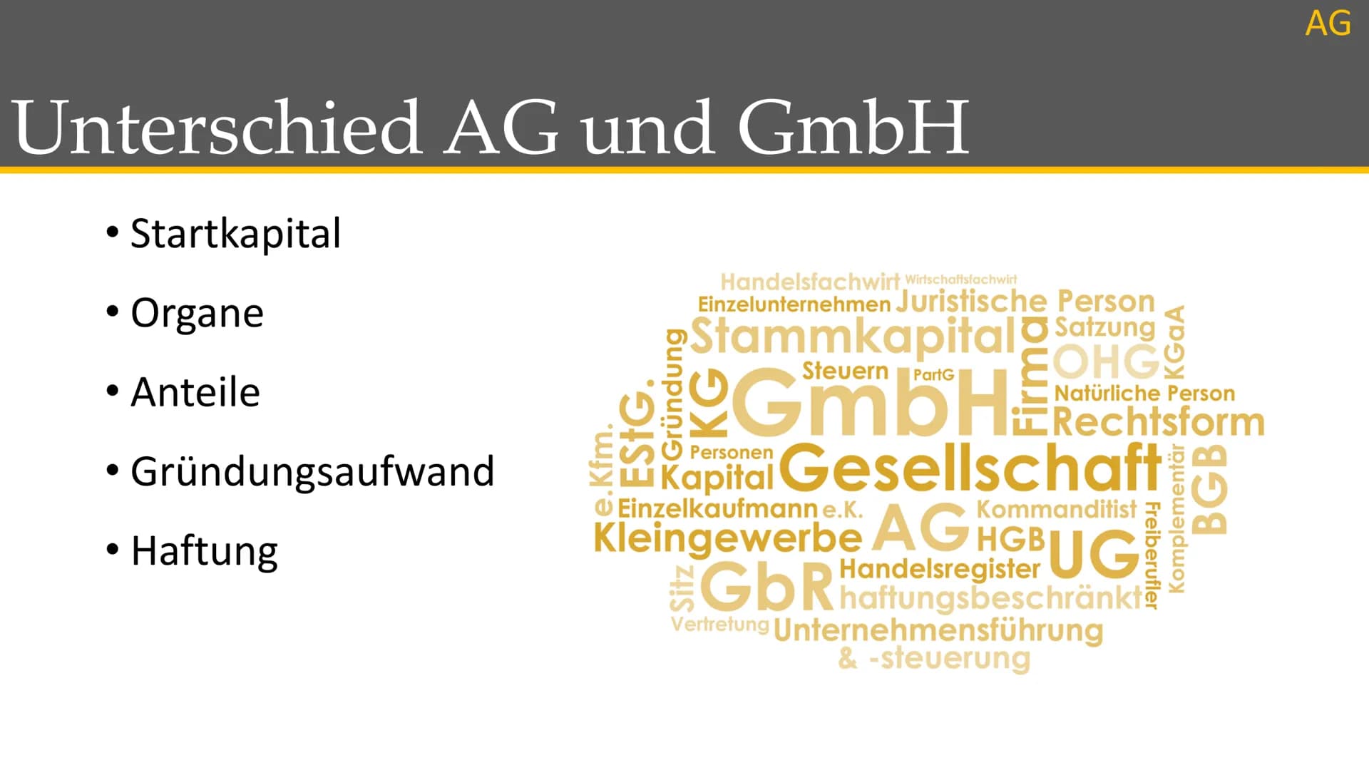 Aktiengesellschaften
2 Was ist eine Aktiengesellschaft?
Kurz AG
Ist eine Kapitalgesellschaft
Kapital in Aktien zerlegt
Besteht aus 3 Organen