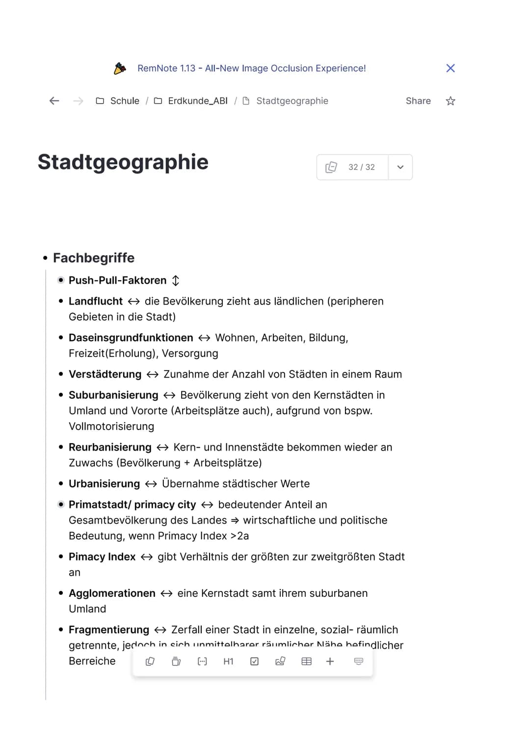 Erdkunde Abi: Stadtgeographie
