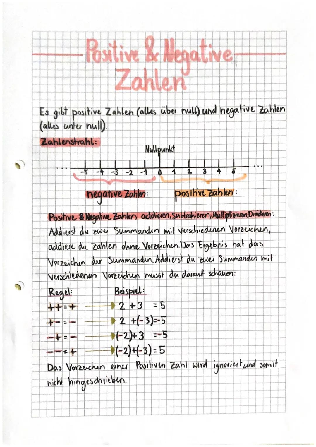 # Positive & Negative
Zahlen

Es gibt positive Zahlen (alles über null) und negative Zahlen
(alles unter null).

Zahlenstrahl:

Nullpunkt

-