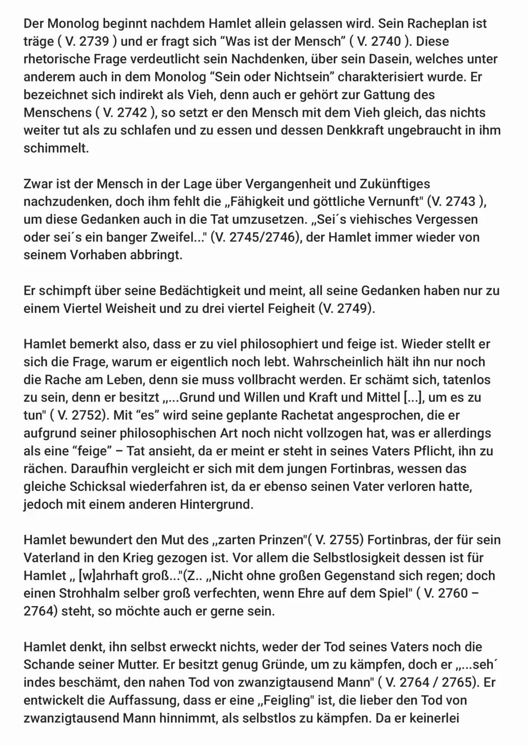 Der Textausschnitt und gleichzeitig ein bedeutsamer Monolog ist der Tragödie
"Hamlet" zugehörig und wurde um 1600 von William Shakespeare ve