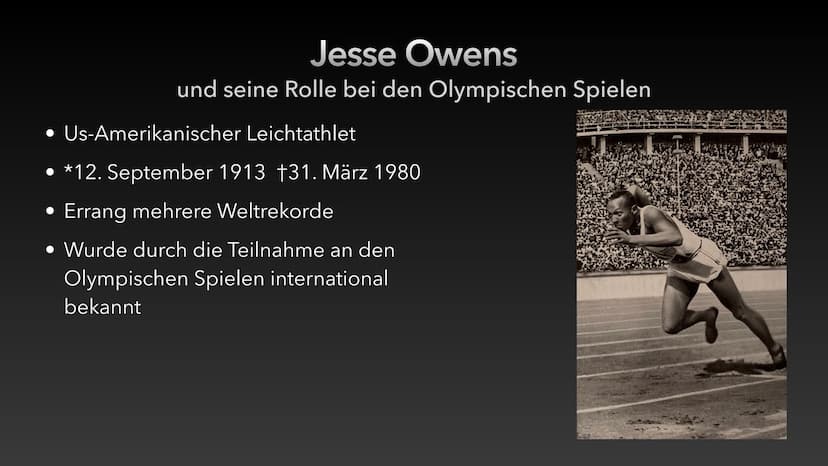Die Olympischen Sommerspiele 1936
in Berlin
David und Ann-Sophie Allgemeine Fakten
• Die Boykottbewegung
• Ziele der Ns
• Jesse Owens
• Hele