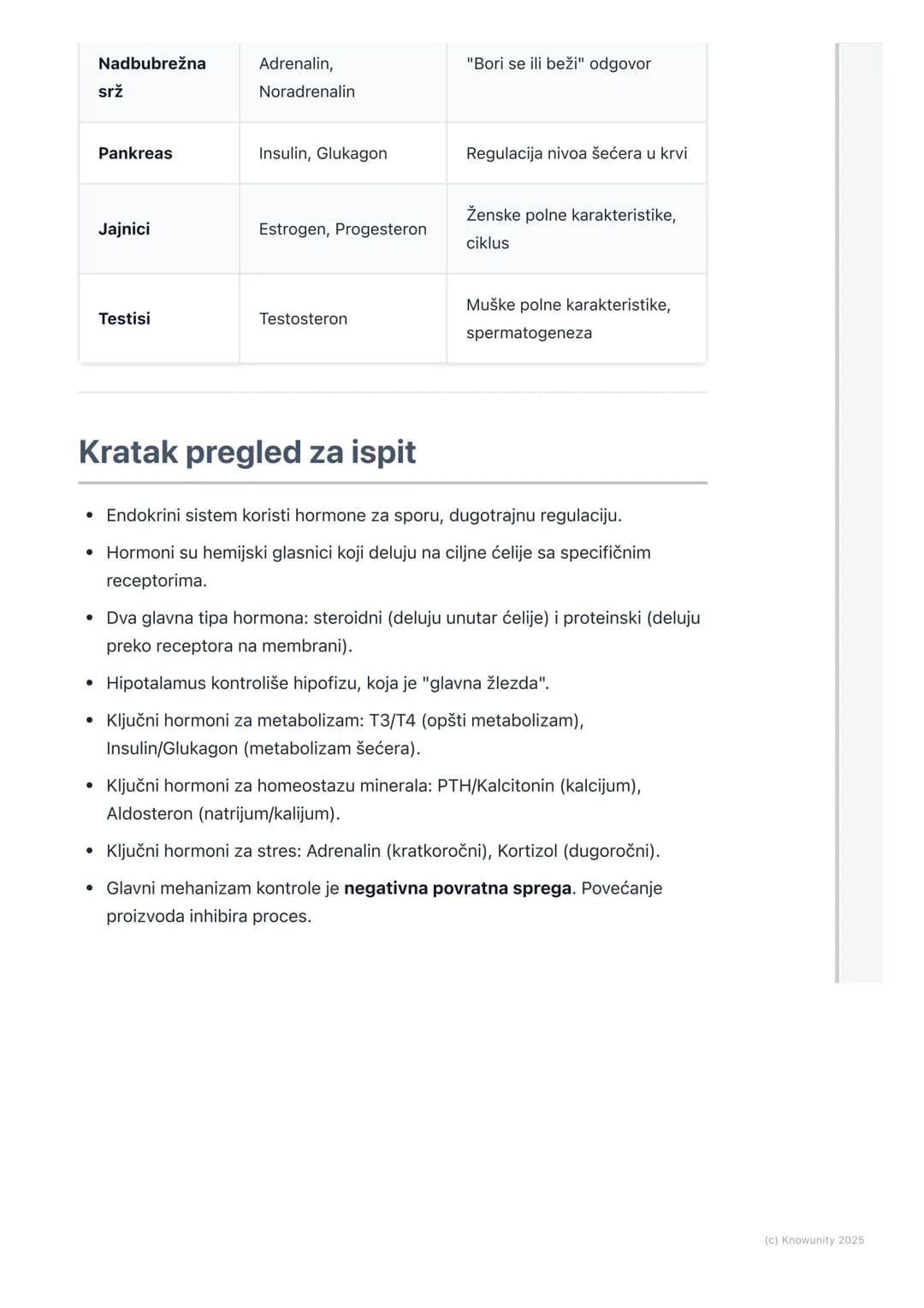# Endokrini sistem

## Uvod u endokrini sistem

Endokrini sistem je, pored nervnog sistema, ključni regulatorni sistem u našem
telu. Dok ner