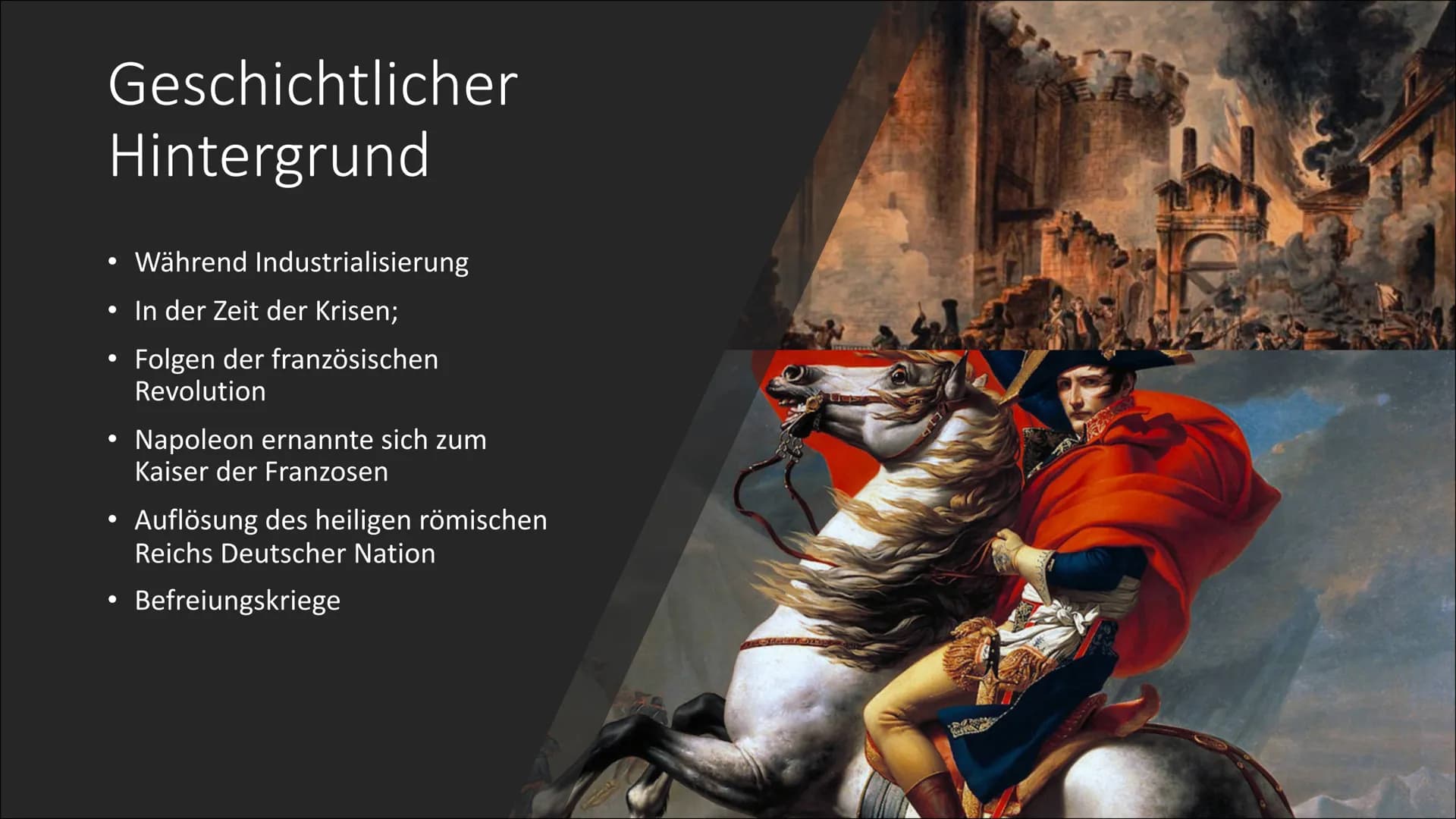 HISTORISCHER HINTERGRUND
viele gesellschaftliche Umbrüche und technische sowie
wissenschaftliche Fortschritte (Industrialisierung)
Französis