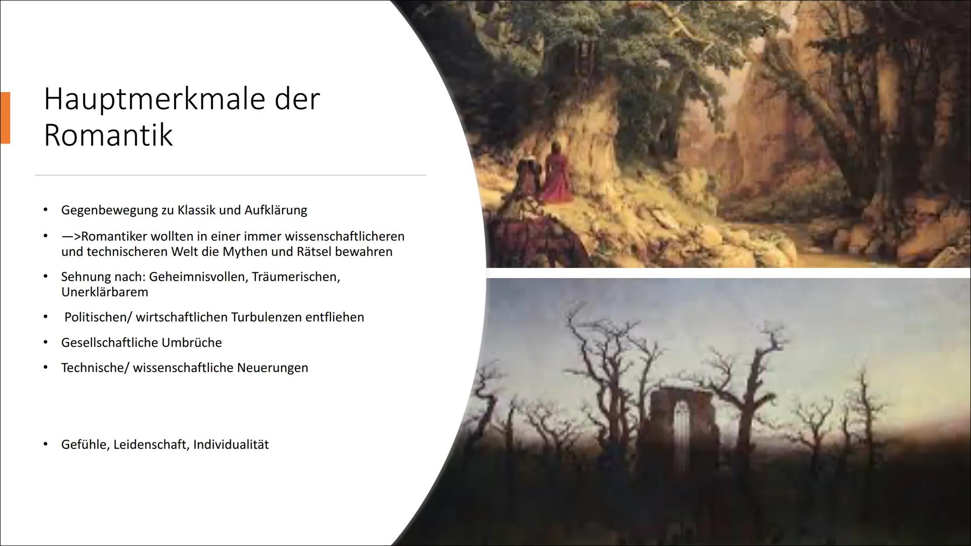 Romantik
Die Epoche der großen Gefühle
(1795-1838)
Johanna, Isabel,
Laureen und Lucy ●
●
●
●
●
●
●
Inhaltsverzeichnis
Früher/Heute
Geschicht