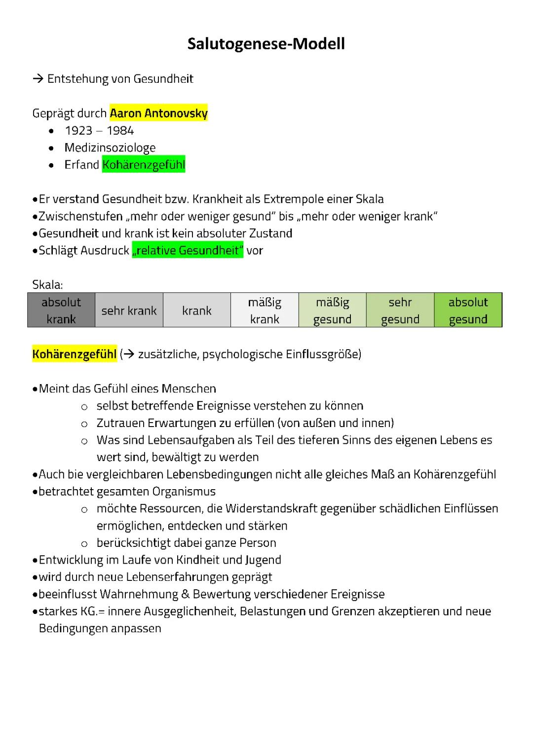 Salutogenese Modell und Kohärenzgefühl einfach erklärt