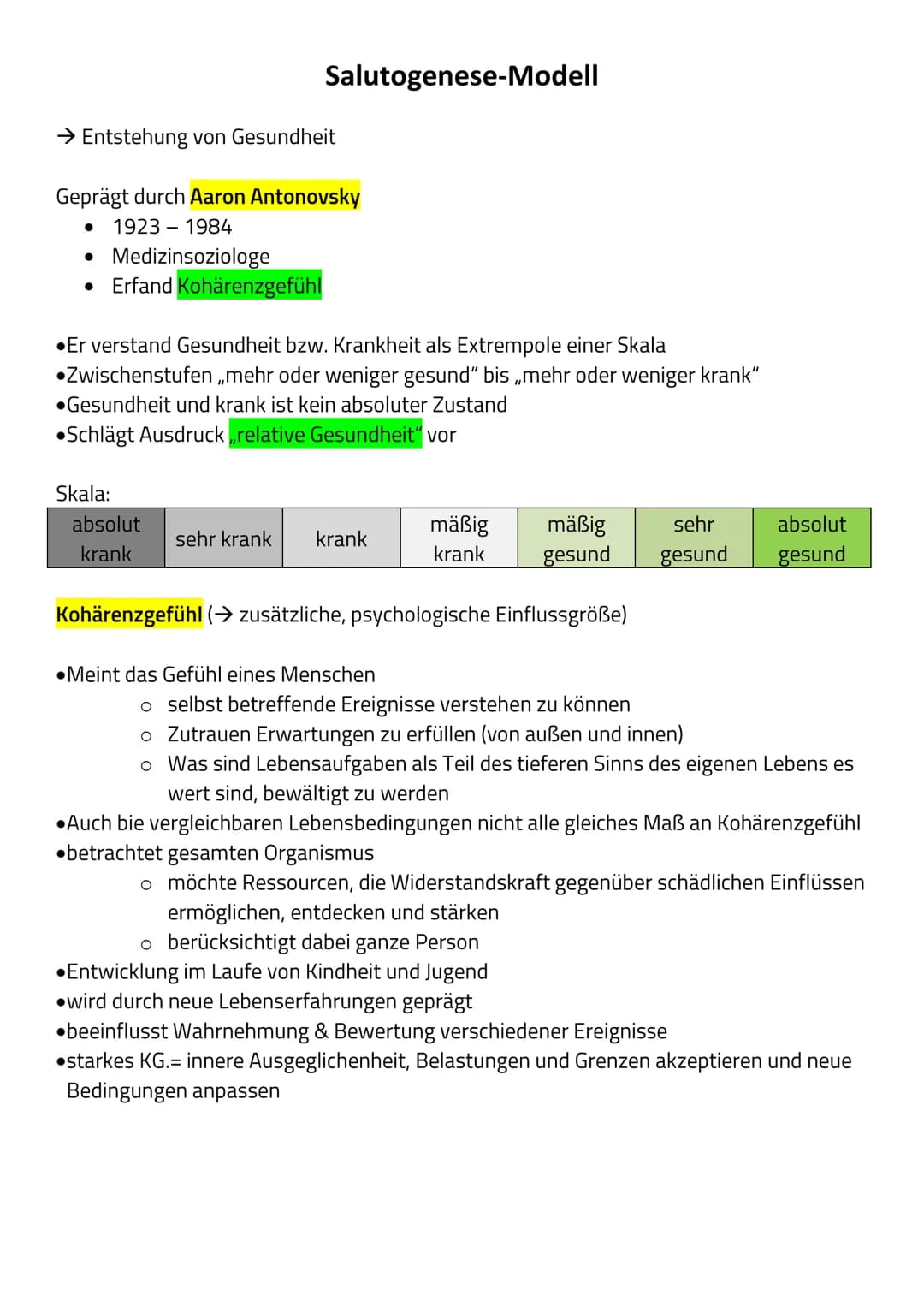 → Entstehung von Gesundheit
Geprägt durch Aaron Antonovsky
1923 - 1984
Medizinsoziologe
Erfand Kohärenzgefühl
●
Salutogenese-Modell
Er verst