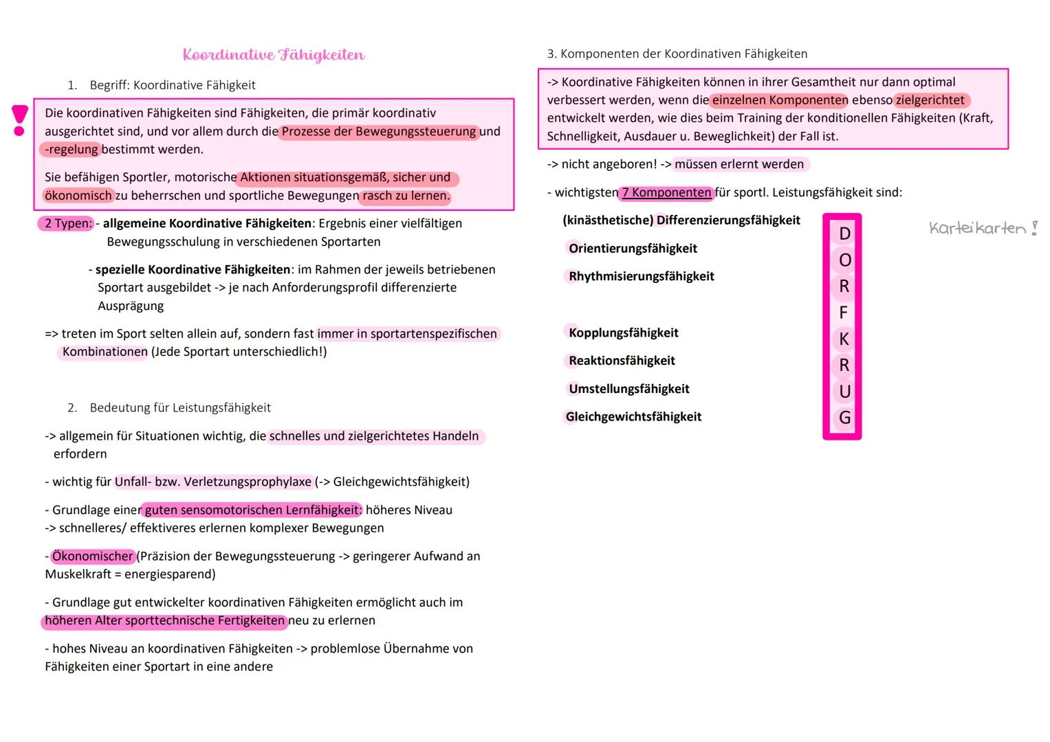 # Koordinative Fähigkeiten

1. Begriff: Koordinative Fähigkeit

Die koordinativen Fähigkeiten sind Fähigkeiten, die primär koordinativ
ausge