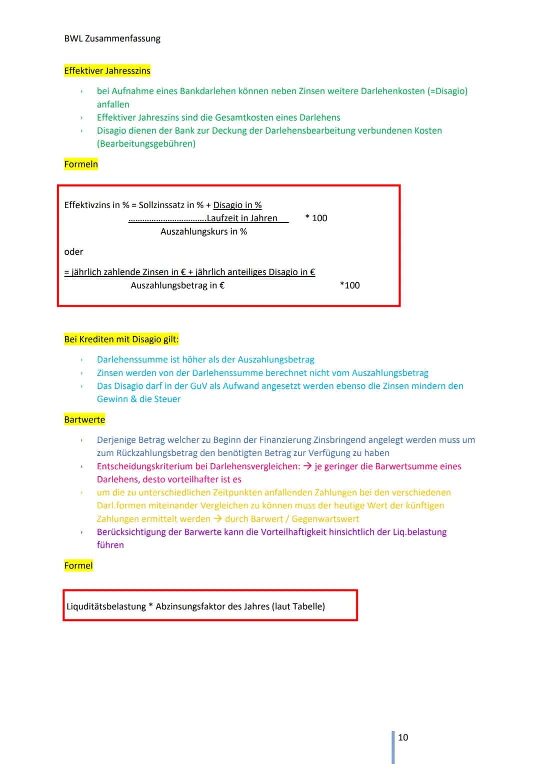 BWL Zusammenfassung
C Finanzierung und Investition
Finanzierung
Finanzierungsarten Überblick
= Außenfinanzierung
(Geld kommt von außerhalb v