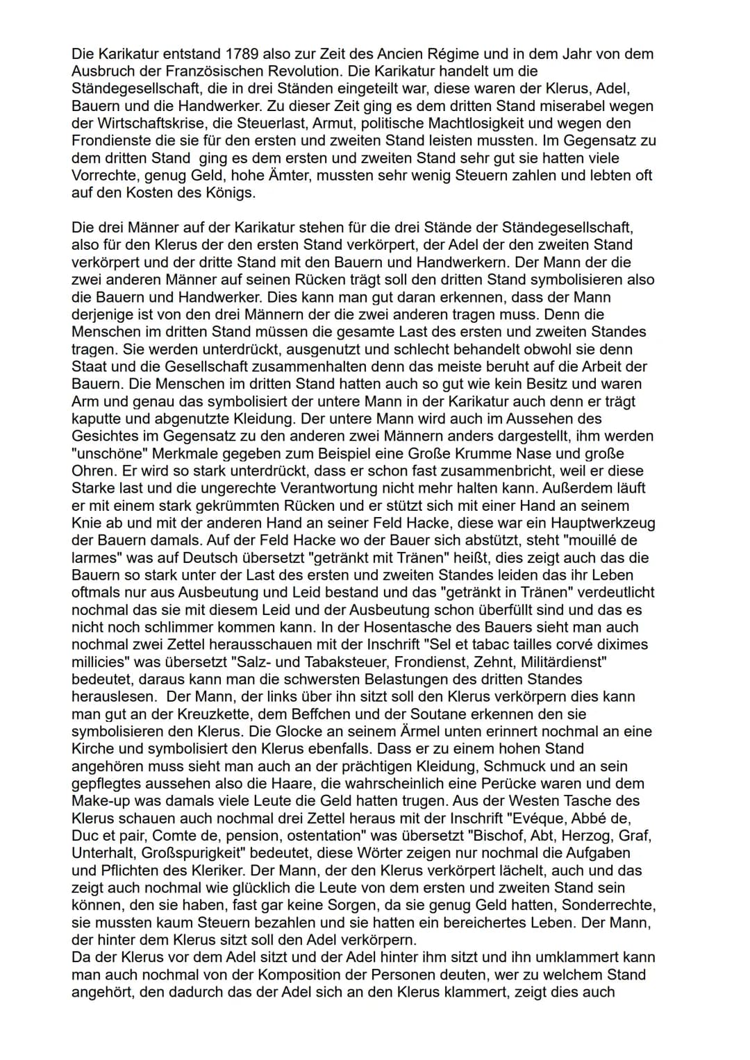 Mascha Röhrenbeck
Die Französische Revolution - Karikaturanalyse
1. Interpretieren Sie die Karikatur.
PERT
ension
ation
Baveb
BBe De.
et pai