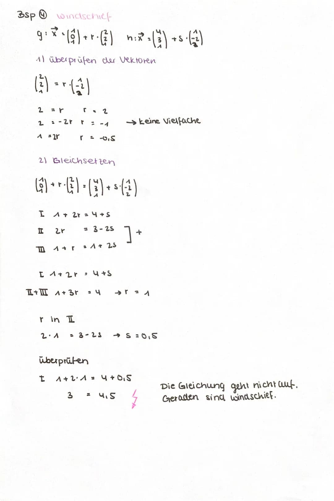 *A
SIND ZWEI VEKTOREN KOLLINEAR?
[= VIELFACHE]
Rechnerisch
Formel
a.s=
↑
ist s eindeutig?
a.
Bsp
a. ()
(3) · (41)
-2
·015
Eine zahl für s ei