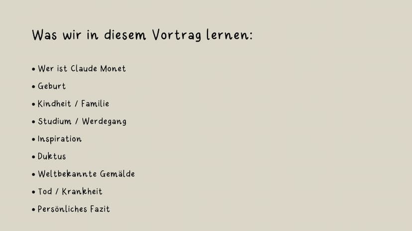 Claude Monet
Einer der bekanntesten Maler der Weltgeschichte
wwwdlin Was wir in diesem Vortrag lernen:
• Wer ist Claude Monet
• Geburt
• Kin