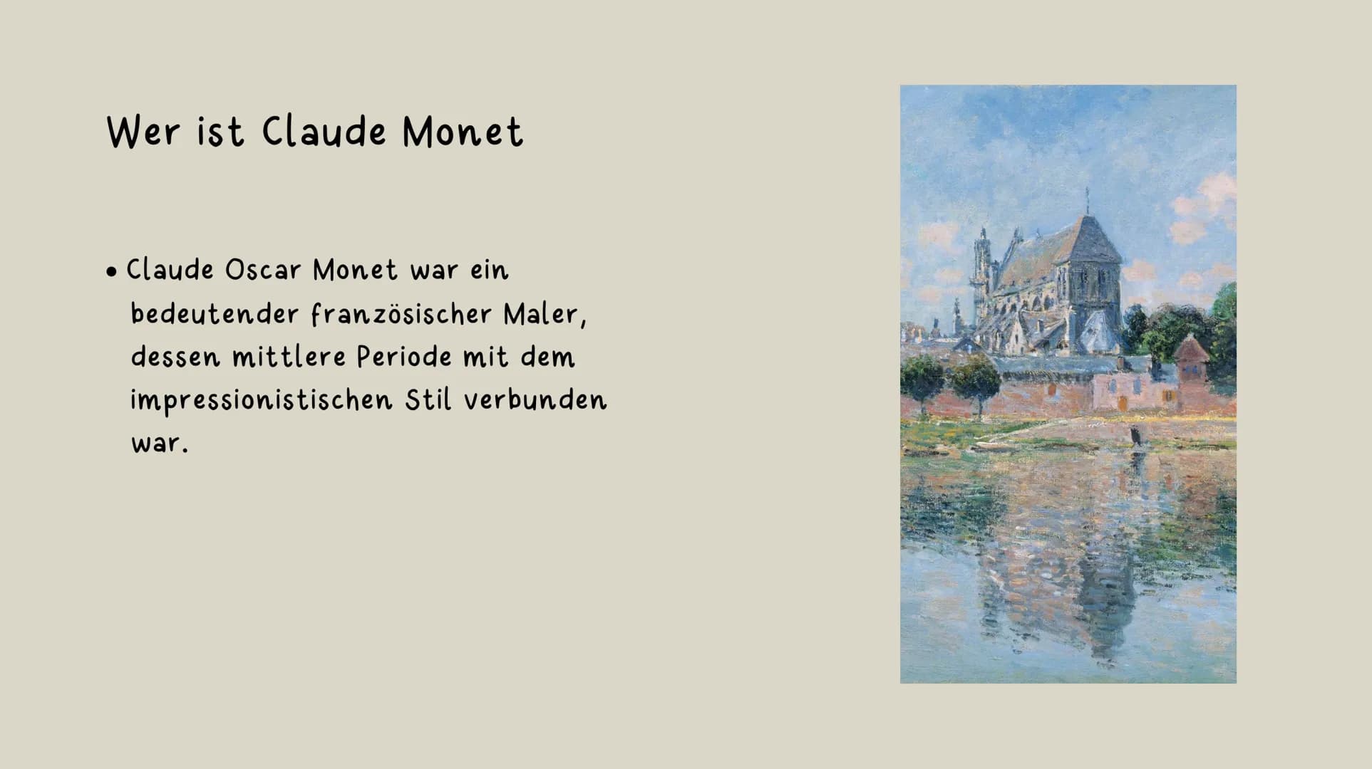 Claude Monet
Einer der bekanntesten Maler der Weltgeschichte
wwwdlin Was wir in diesem Vortrag lernen:
• Wer ist Claude Monet
• Geburt
• Kin